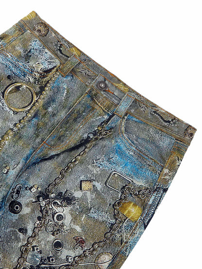 Thesupermade Graffiti BORO Destruction Chain Jeans – 2110 