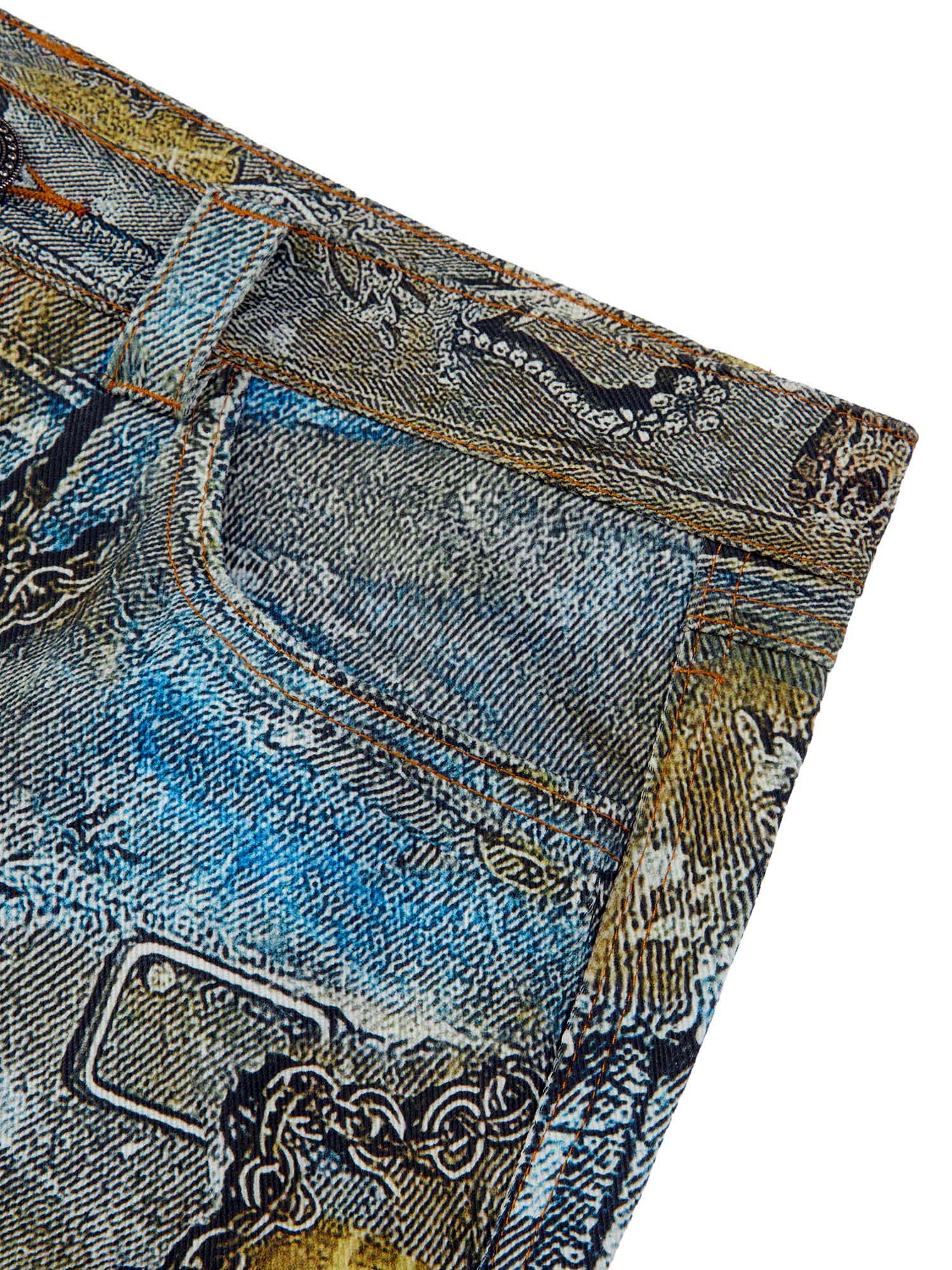 Thesupermade Graffiti BORO Destruction Chain Jeans - 2110