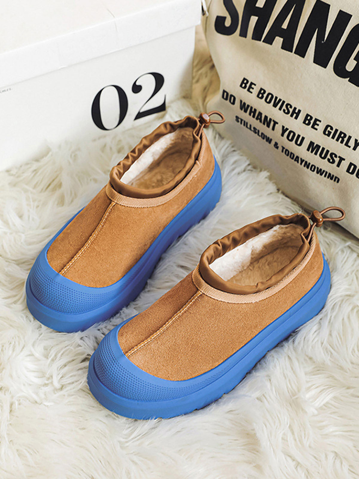 Bottes de neige en fourrure polaire à semelles épaisses Thesupermade