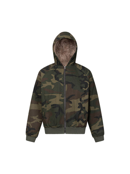 Veste à capuche en polaire camouflage Thesupermade