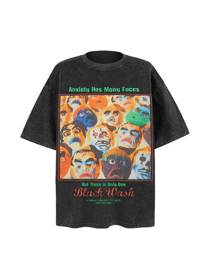 T-Shirt mit Rundhalsausschnitt und Graffiti-Print