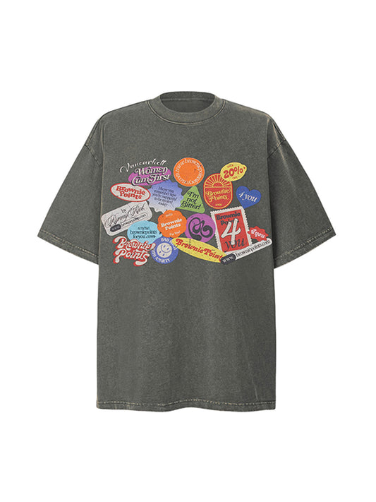 T-shirt ras du cou graffiti