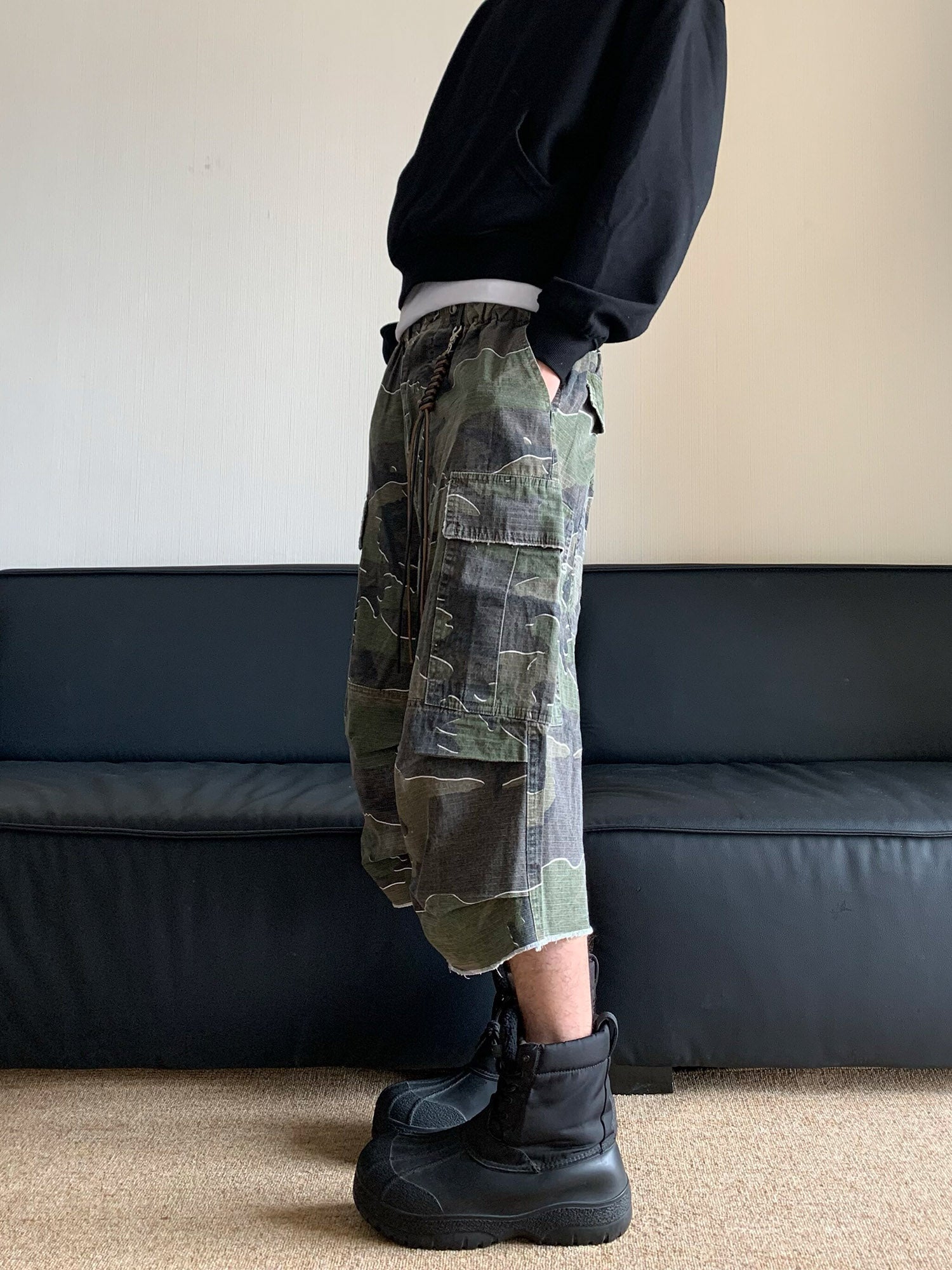 Thesupermade – Baggy-Jeans im Retro-Camouflage-Look für Arbeitskleidung 