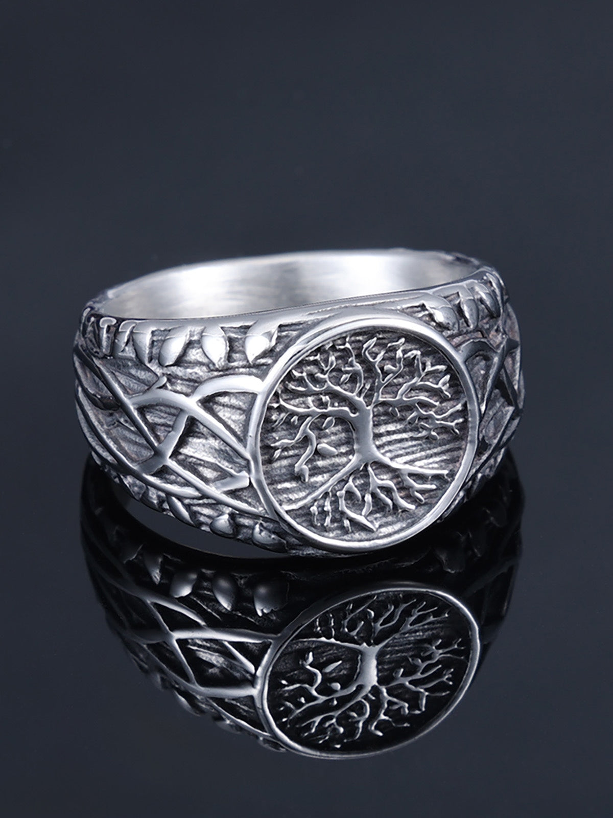 Tree Of Life Vine Stainless Steel Ring