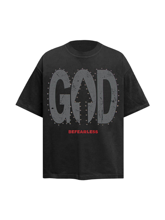 "BEFEARLESS" Print Slogan T-Shirt