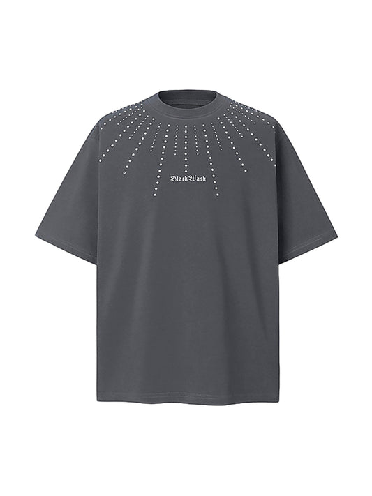 T-shirt à manches courtes avec strass épais