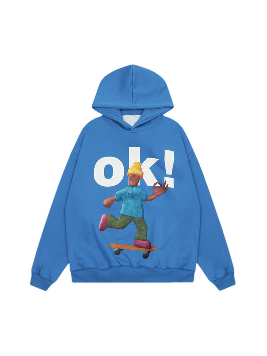 Thesupermade Hoodie mit Skateboard-Charakter-Aufdruck – 2322