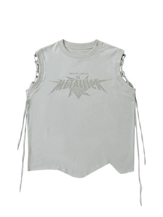 Graphic Adjustable Straps Vest