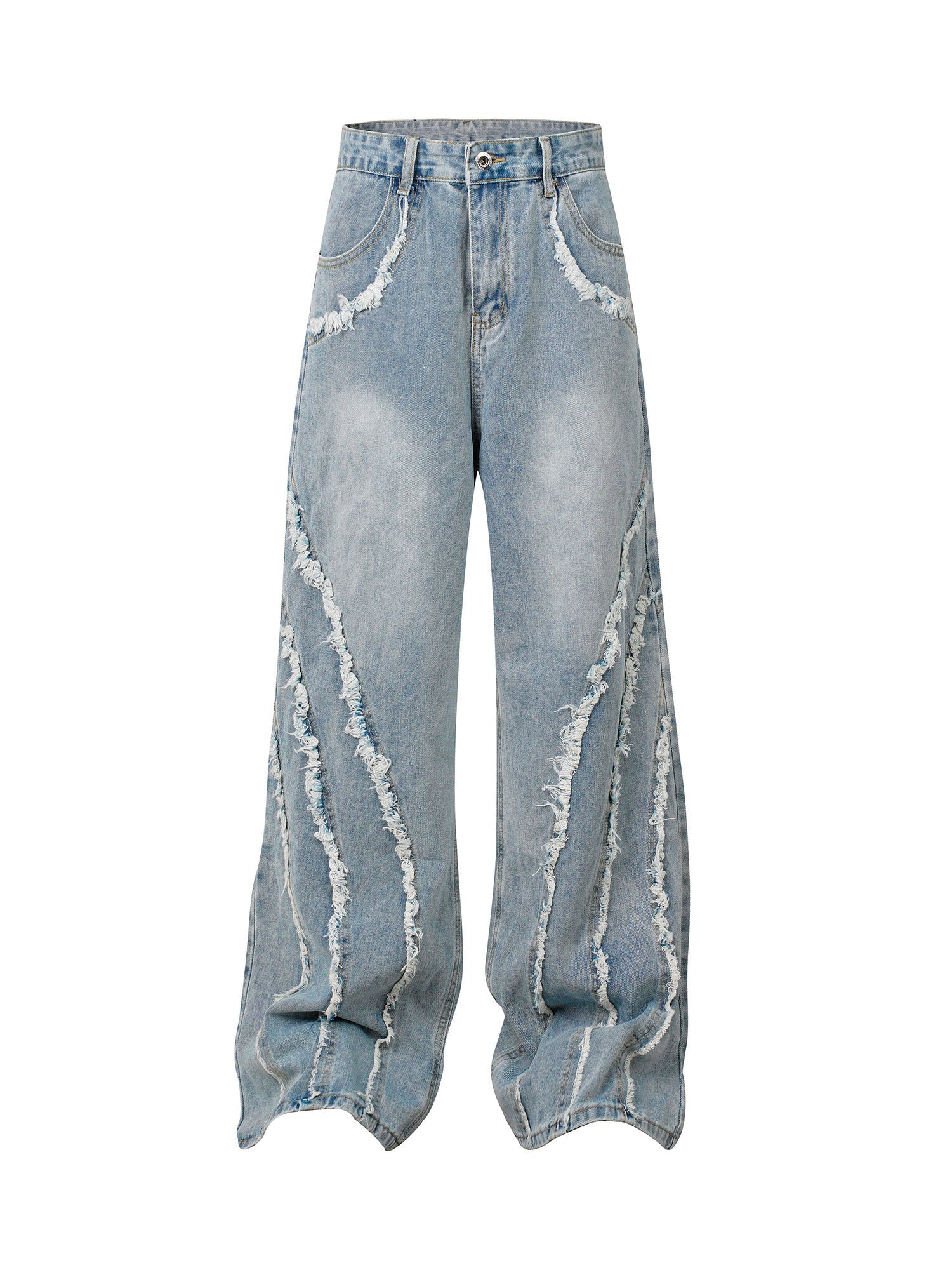 Thesupermade High Street Hip-hop Washed Fur Jeans - 2220