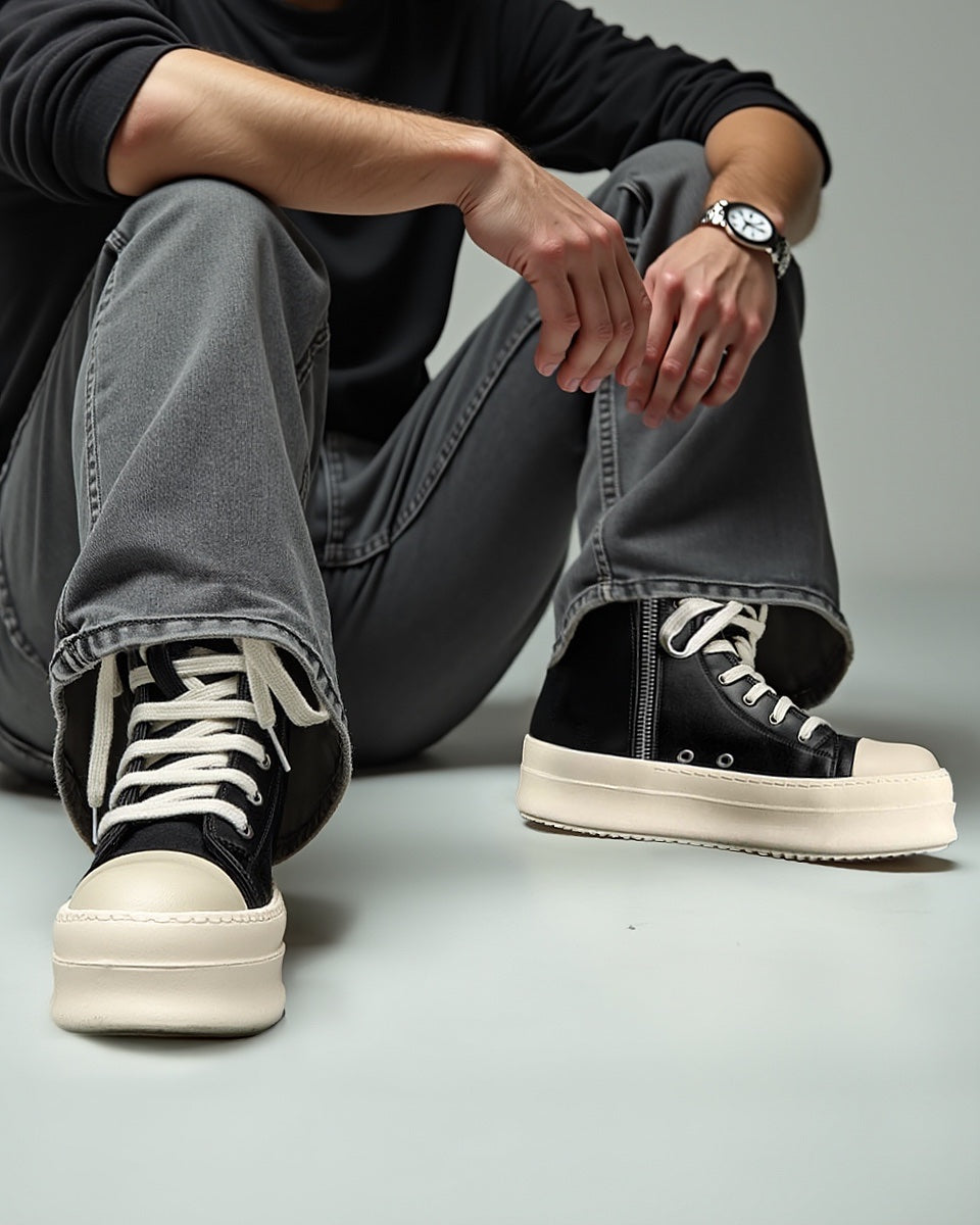 Thesupermade High-Top Plateau-Sneaker mit seitlichem Reißverschluss – 2273