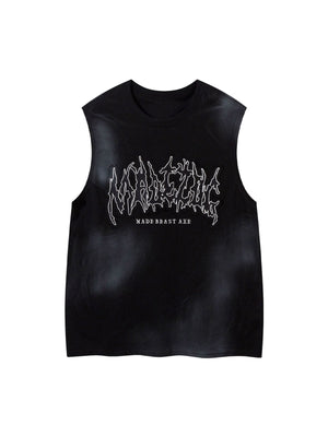 Letter Patchwork Gradient Tank Top