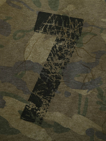 Zweiteiliges Langarm-T-Shirt mit Camouflage-Muster und Kunstfellmuster