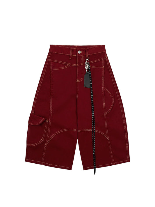Cargo-Jeanshose mit Paspelverzierung