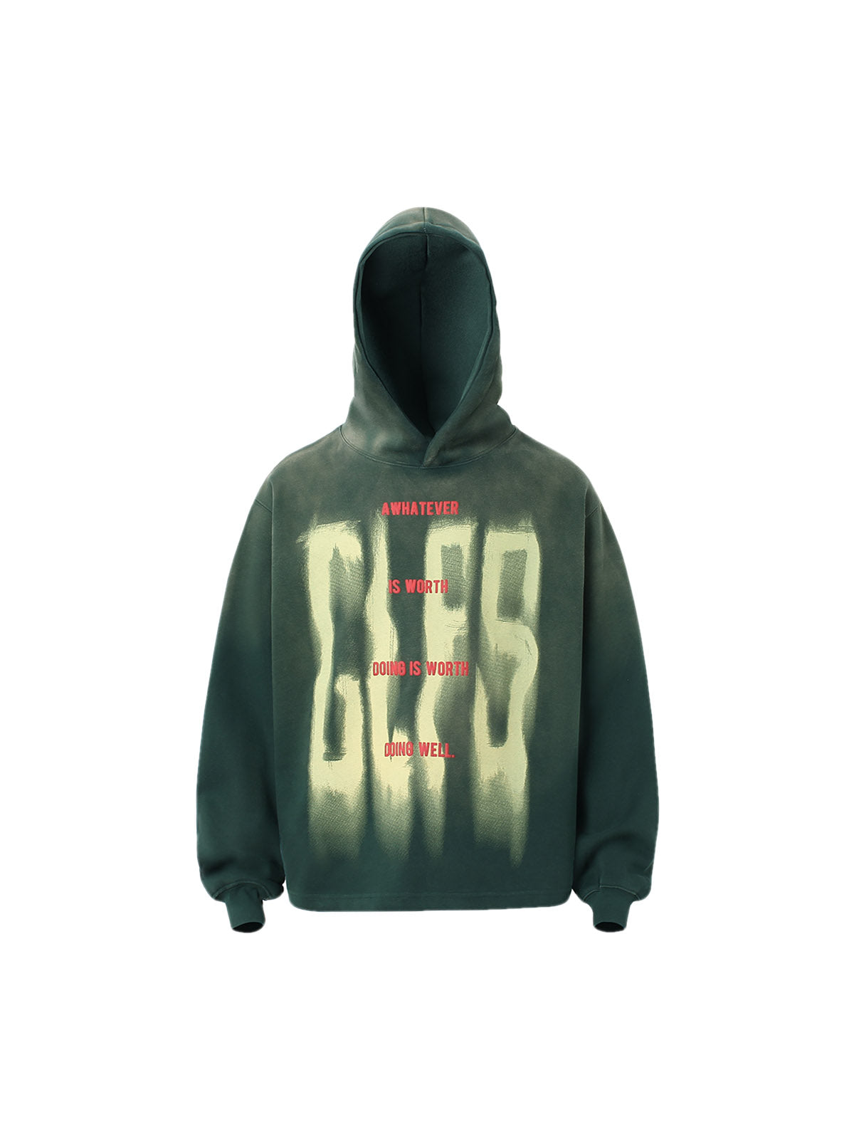 Thesupermade Gradient Blur Letter Hoodie