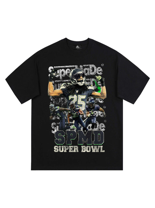 T-Shirt mit Super-Bowl-Football-Aufdruck – 2309