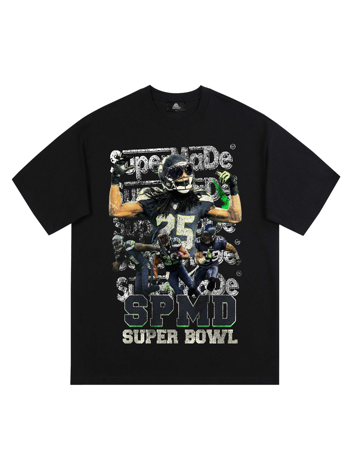 Super Bowl Football Print T-shirt - 2309