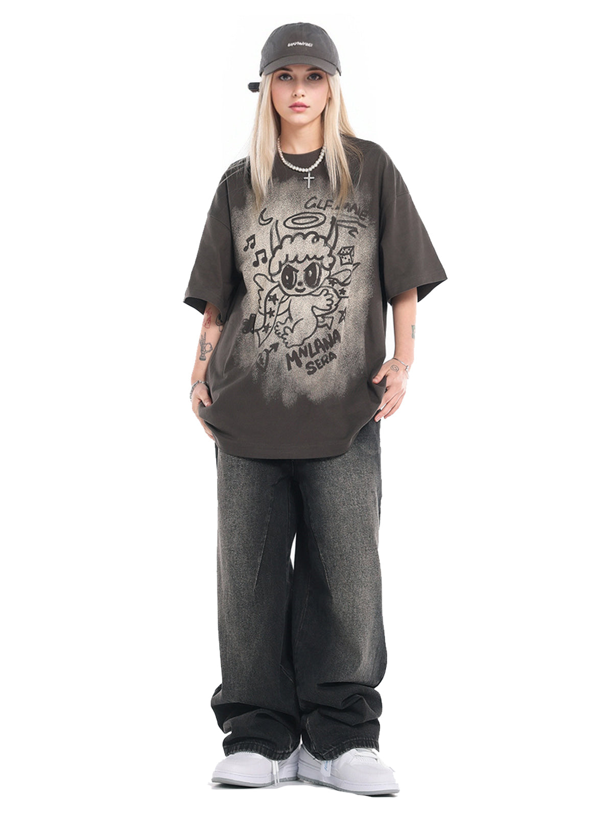 T-shirt graphique surdimensionné Angel