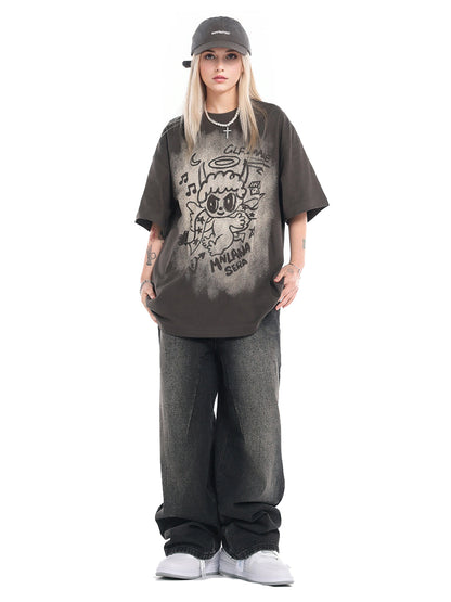T-shirt graphique surdimensionné Angel