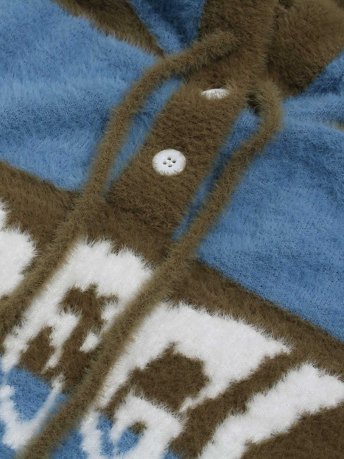 Thesupermade – Gestreifter Strickpullover mit Kapuze