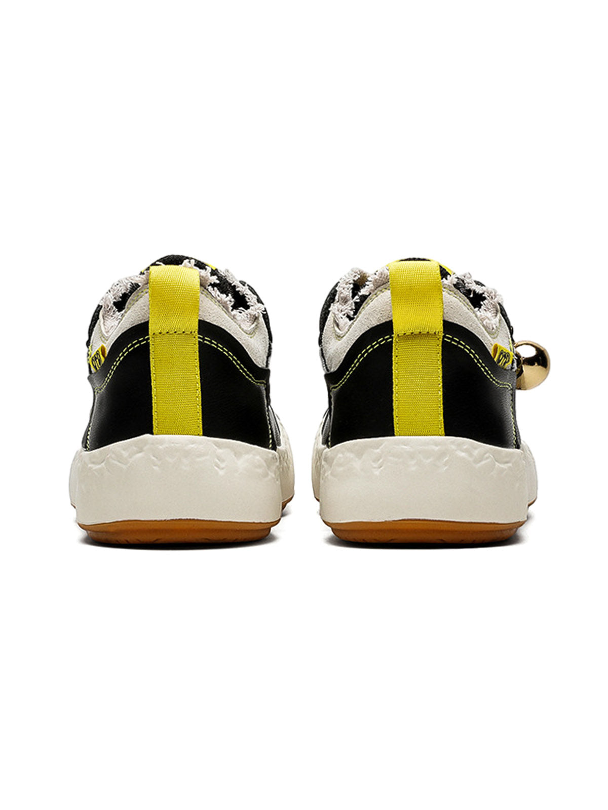 Fun Big Toe Leather Spliced Sneakers