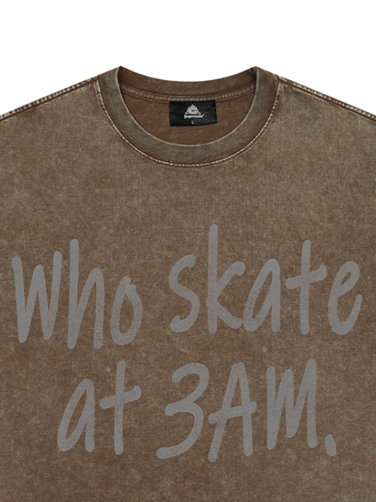 Origal "Who Skates at 3 AM" Slogan T-Shirt