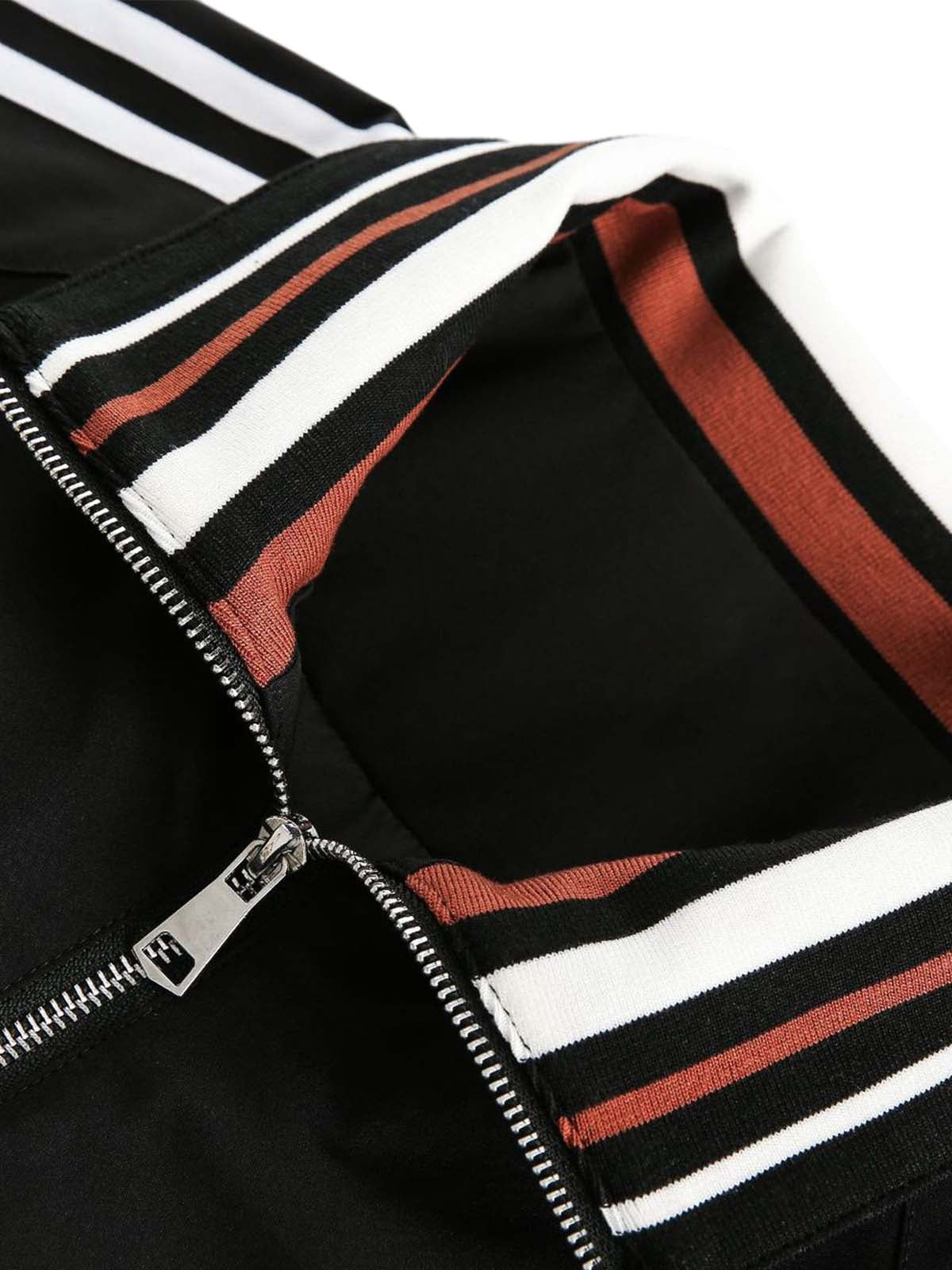 Retro Contrast Color Stitching Jersey Jacket