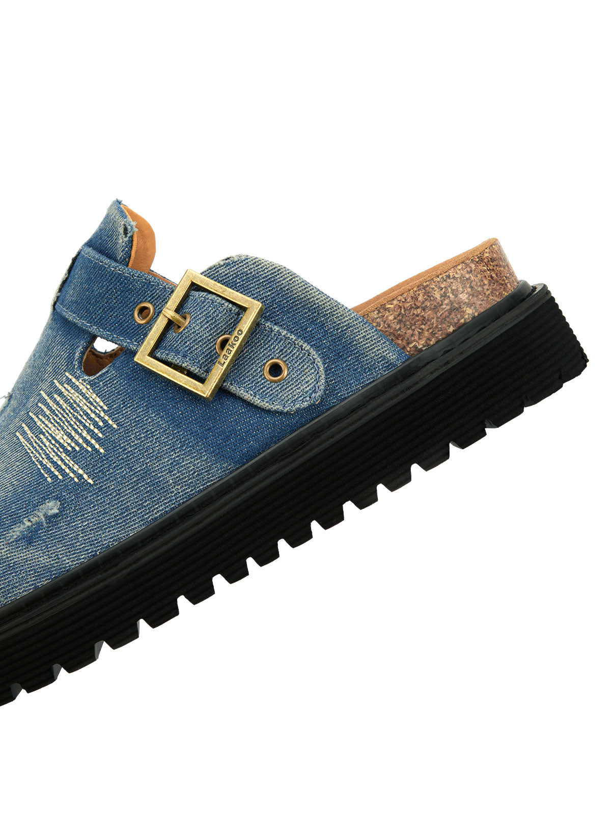 Thesupermade Vintage Denim Embroidered Birkenstocks - 2231