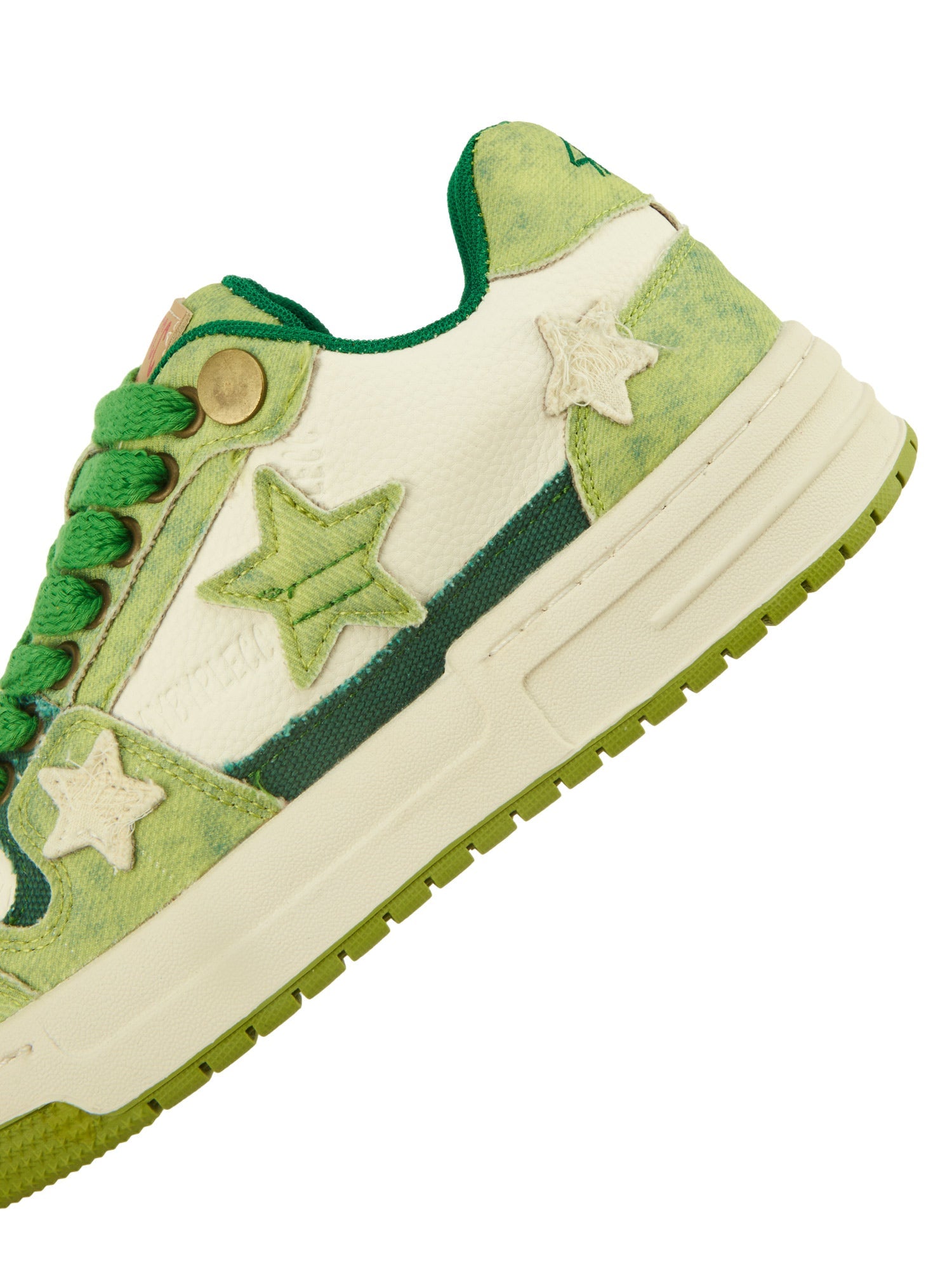 Avocado Green Star Chunky Sneakers