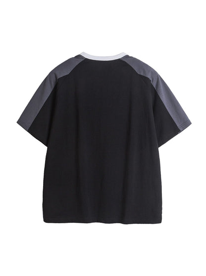 T-shirt à imprimé patchwork rétro américain supermade