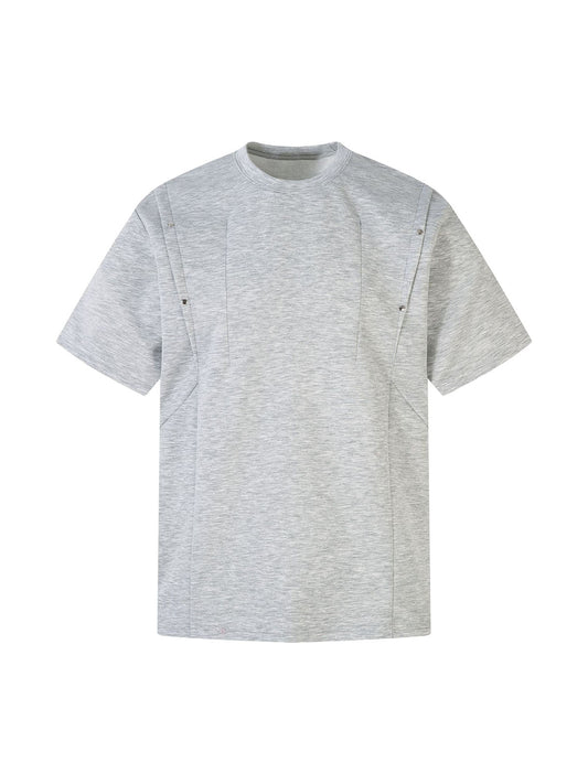 T-shirt fonctionnel plissé à rivets rétro