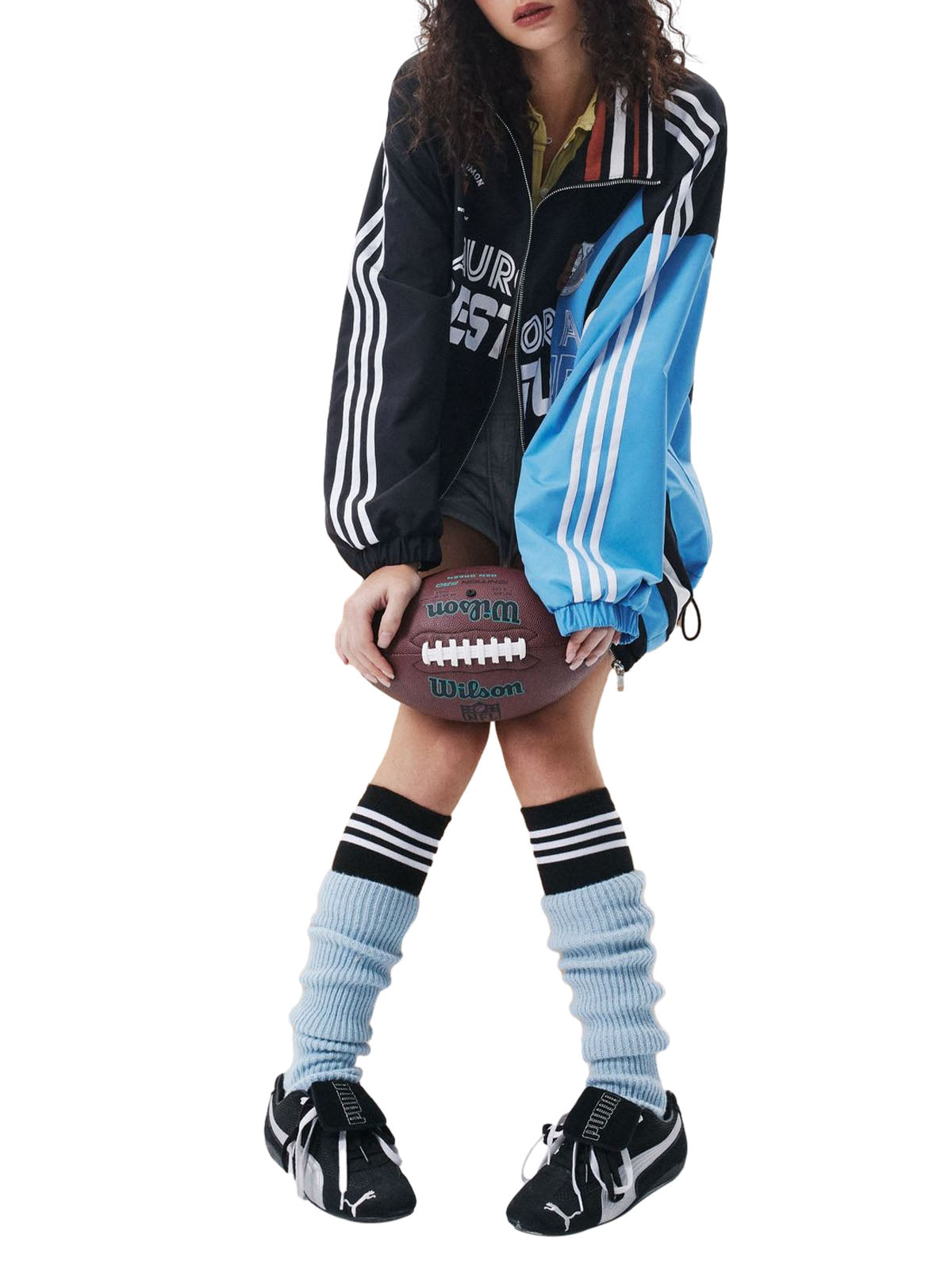 Jerseyjacke mit Retro-Kontrastnähten