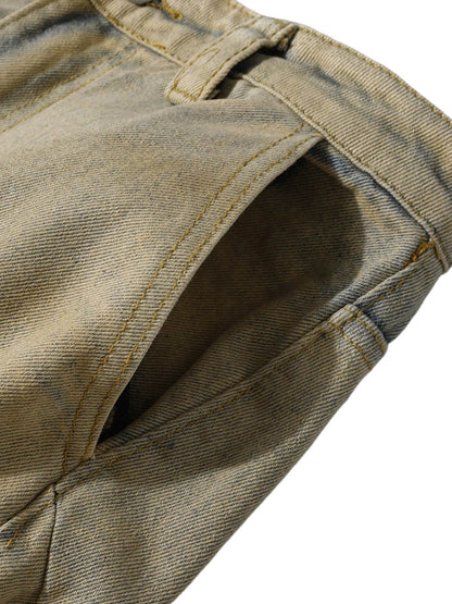 Jeans mit verwaschenem Graffiti-Sprühfarbenfass