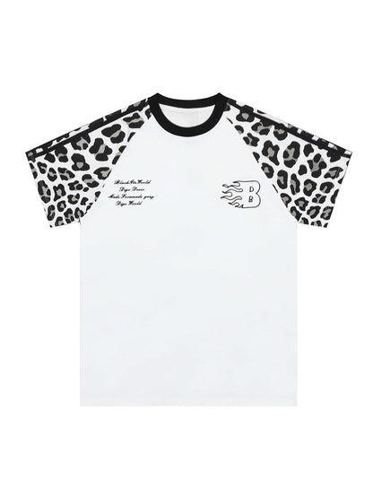 T-shirt à manches raglan imprimé guépard