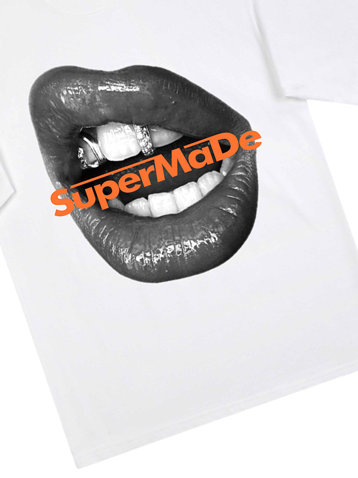 Kurzärmliges T-Shirt mit Lippen-Print