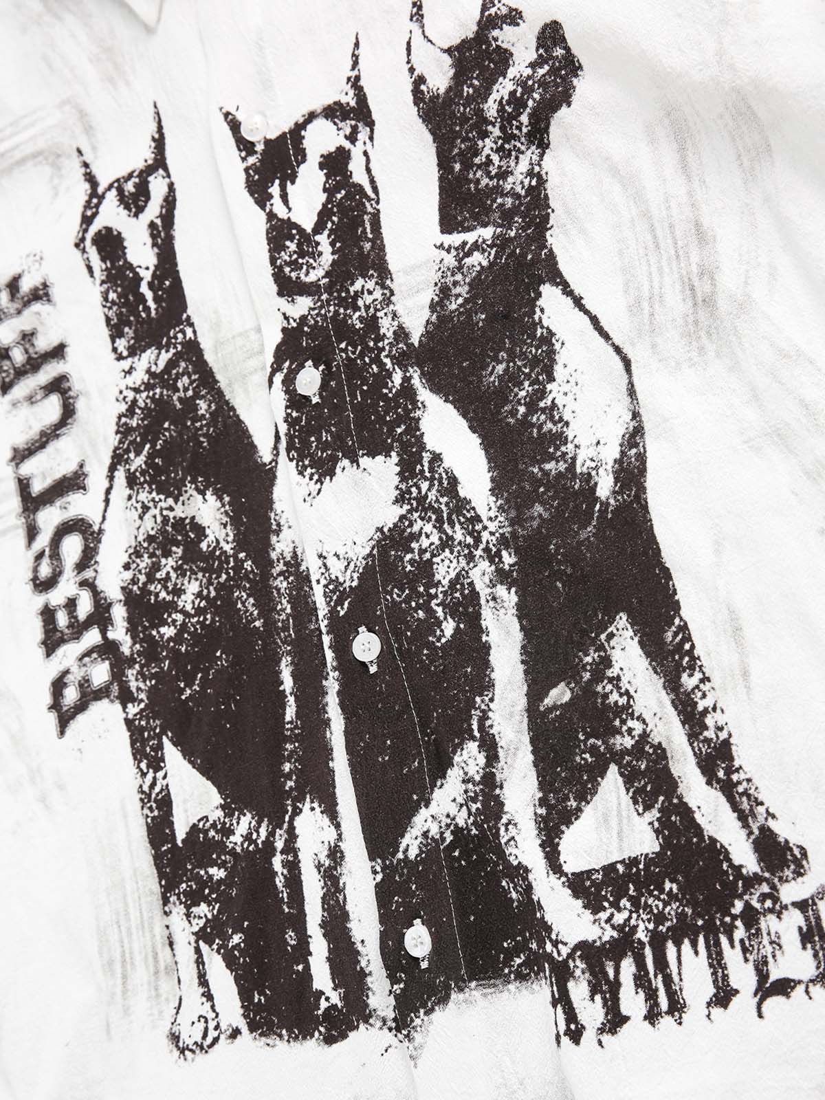 Kurzärmliges Hemd mit Dobermann-Print