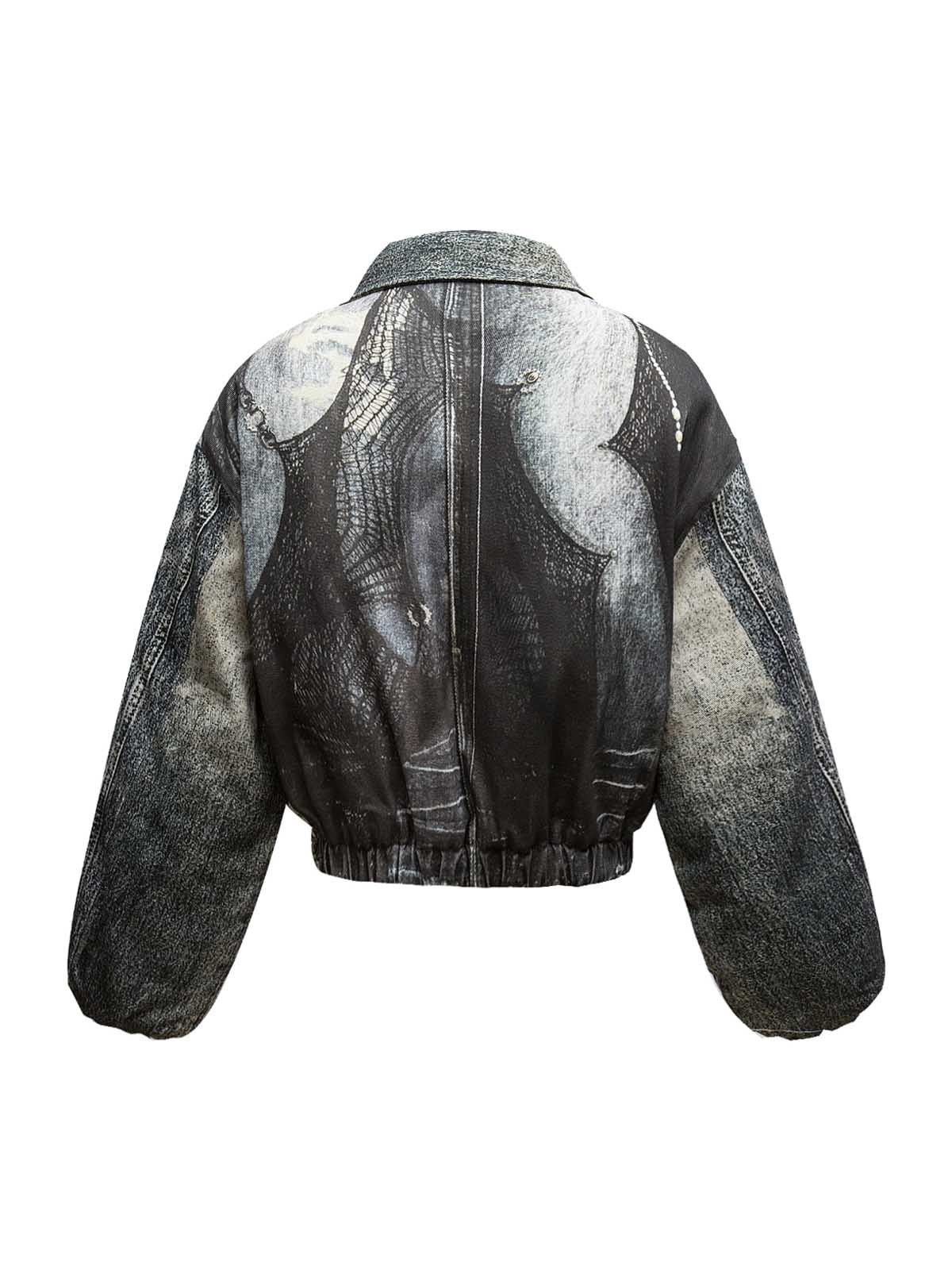 Blouson aviateur matelassé à encre dégradée - 2266