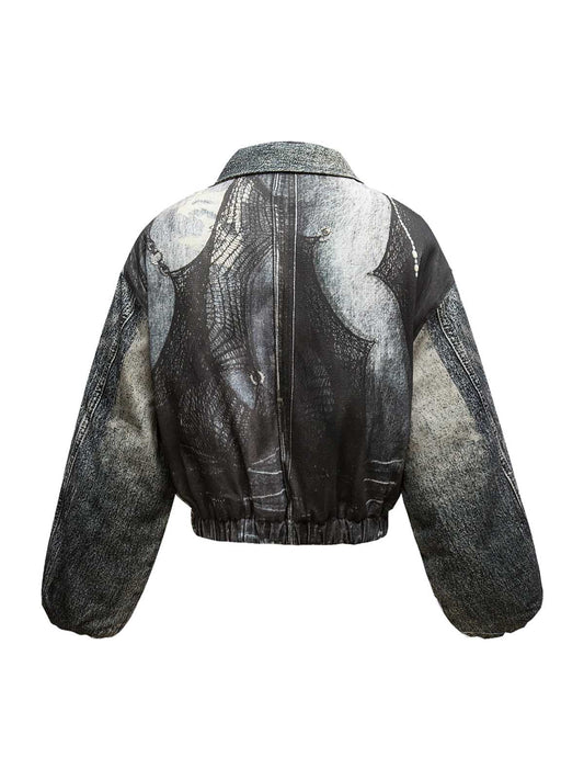 Blouson aviateur matelassé à encre dégradée - 2266
