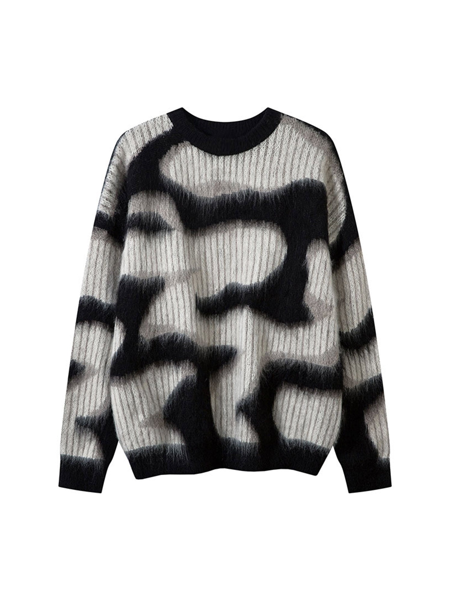 Pull ras du cou en mohair abstrait Thesupermade