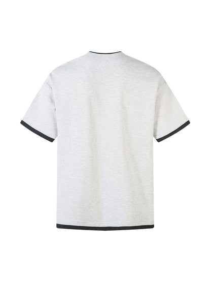 T-Shirt mit Retro-Faux-Print im Zweiteiler