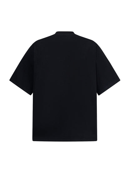 Retro Embroidery Beaded Letter Print T-shirt