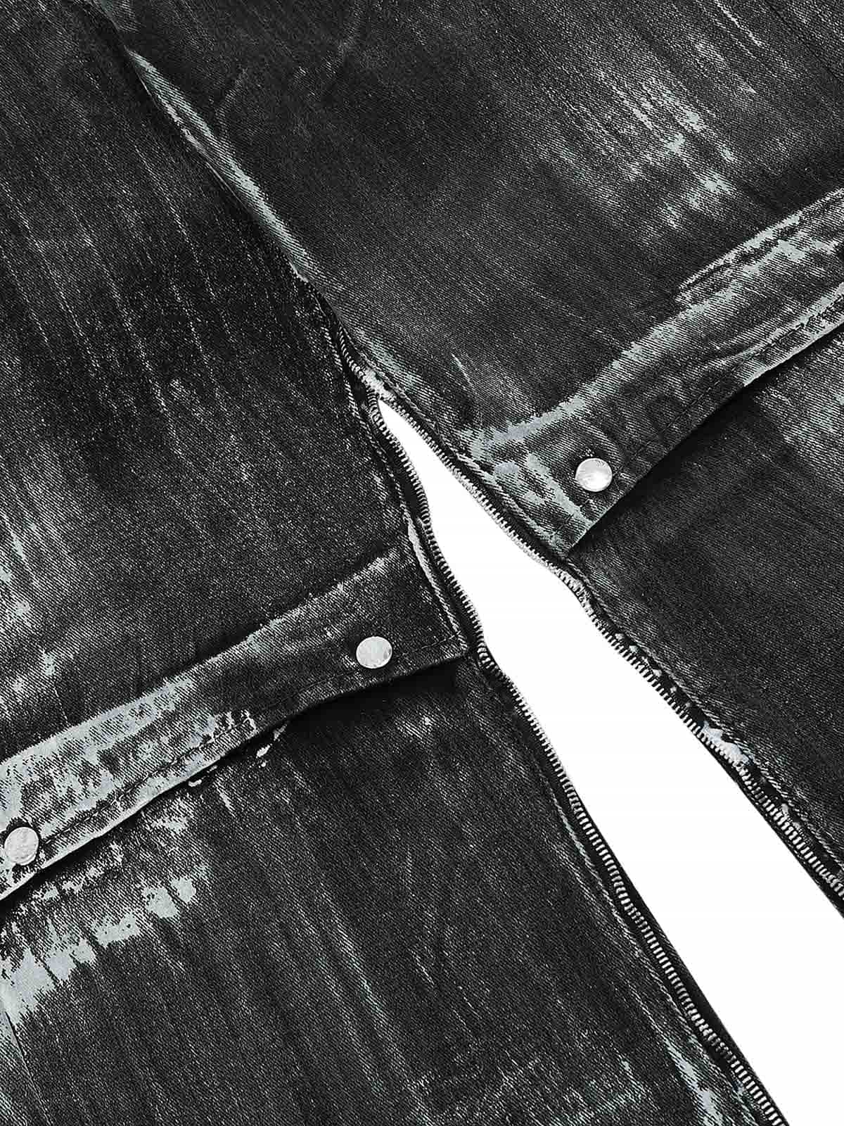 Dekonstruierte Split-Jeans im Street Batik-Stil