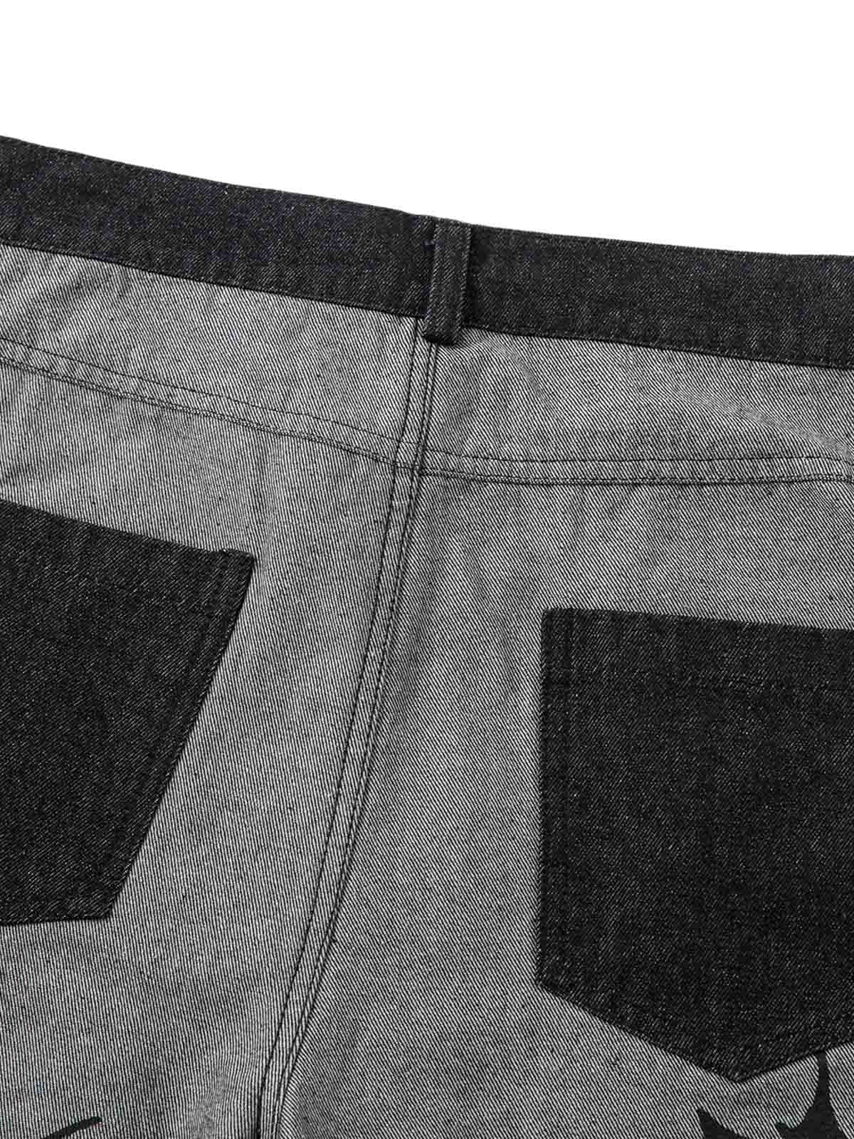 Jean baggy à imprimé flamme tribale
