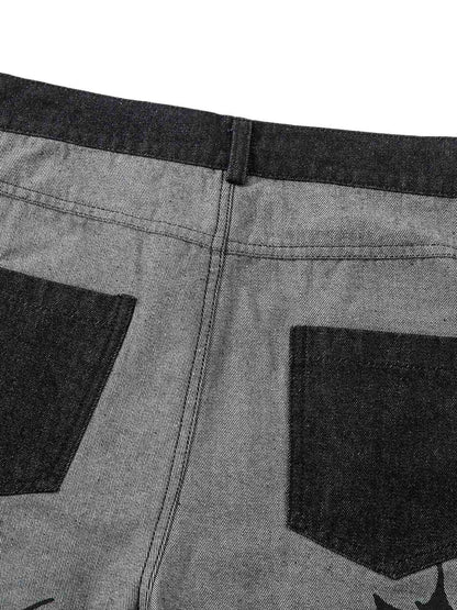 Jean baggy à imprimé flamme tribale