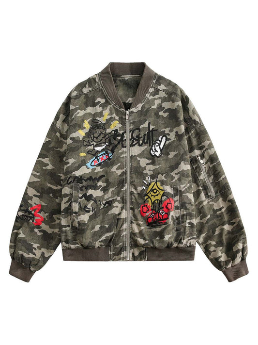 Veste de baseball camouflage graffiti