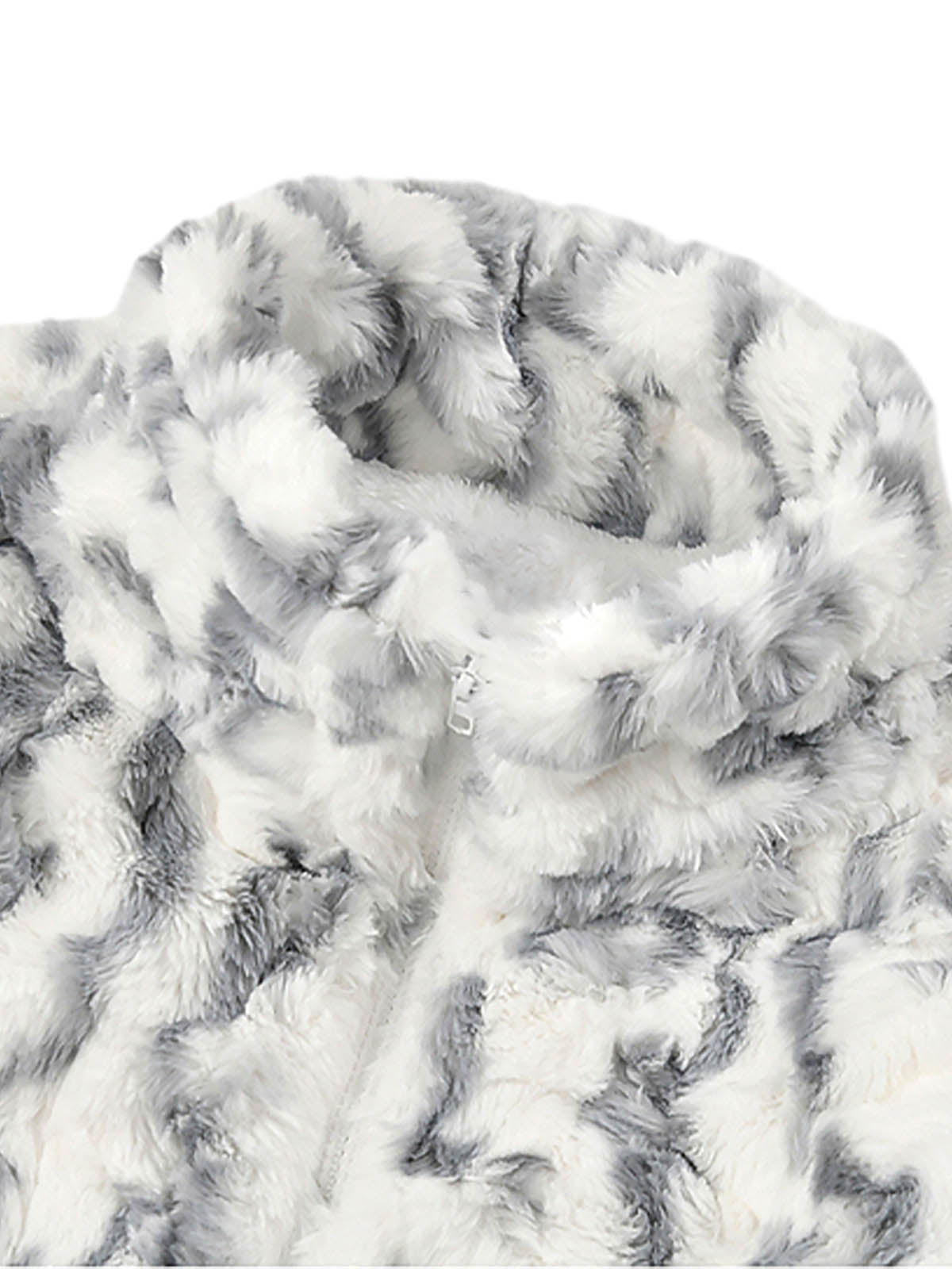 Tie-Dye Stand Collar Sherpa Jacket