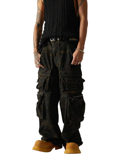 Baggy-Cargohose im Wasteland-Stil mit Camouflage-Muster