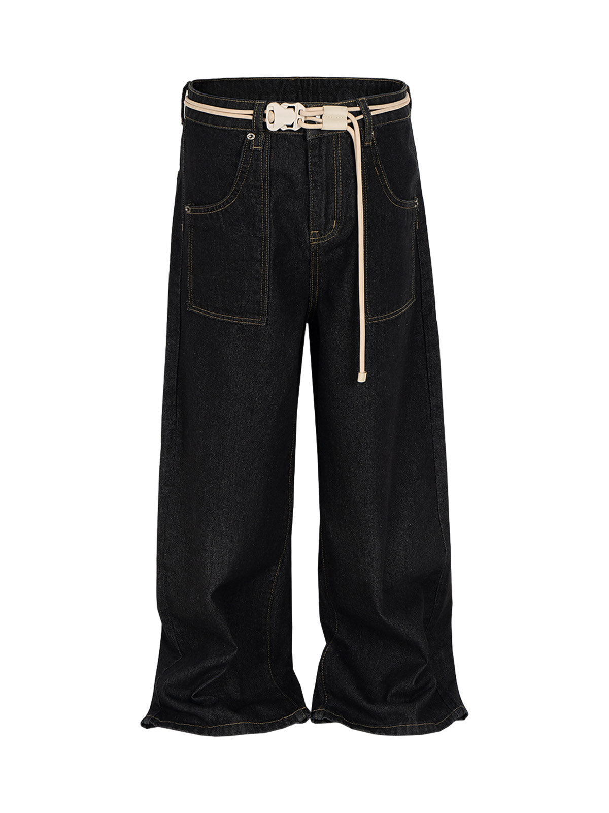 Cleanfit Buckle Belt Baggy Jeans