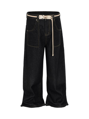 Cleanfit Buckle Belt Baggy Jeans