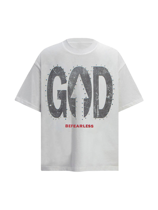 "BEFEARLESS" Print Slogan T-Shirt