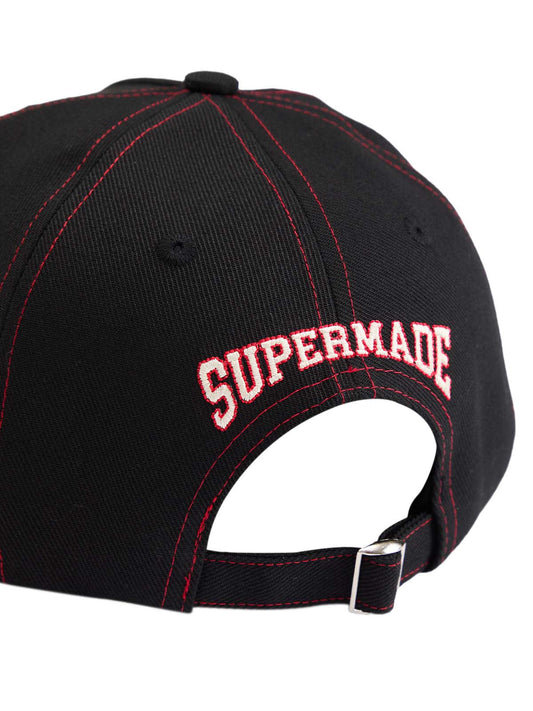 Casquette de baseball noire brodée à bordure flamme - 2365